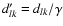 $d'_{lk}=d_{lk}/\gamma$