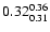 $\rm0.32_{0.31}^{0.36}$