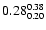 $\rm0.28_{0.20}^{0.38}$