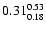 $\rm0.31_{0.18}^{0.53}$