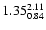 $\rm 1.35^{2.11}_{0.84}$