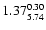 $\rm 1.37^{0.30}_{5.74}$