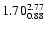$\rm 1.70^{2.77}_{0.88}$