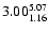 $\rm 3.00^{5.07}_{1.16}$