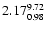 $\rm 2.17^{9.72}_{0.98}$