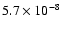 $5.7\times10^{-8}$
