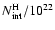 $N_{\rm int}^{\rm H}/10^{22}$