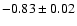 $-0.83\pm0.02$