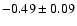 $-0.49\pm0.09$