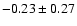 $-0.23\pm0.27$