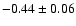 $-0.44\pm0.06$
