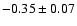 $-0.35\pm0.07$