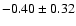 $-0.40\pm0.32$