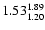 $\rm 1.53_{1.20}^{1.89}$