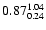 $\rm0.87_{0.24}^{1.04}$