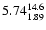 $\rm 5.74_{1.89}^{14.6}$