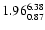 $\rm 1.96_{0.87}^{6.38}$