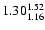 $\rm 1.30_{1.16}^{1.52}$