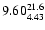 $\rm 9.60_{4.43}^{21.6}$