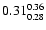 $\rm0.31_{0.28}^{0.36}$