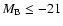 $M_{\rm B}\leq-21$