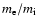 $m_{\rm e}/m_{\rm i}$