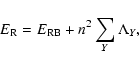\begin{displaymath}%
E_{\rm R} = E_{\rm RB} + n^2 \sum_{Y} \Lambda_Y,
\end{displaymath}