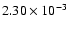 $2.30\times10^{-3}$