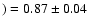 $)=0.87\pm 0.04$