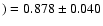 $)=0.878\pm 0.040$