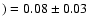 $)=0.08\pm 0.03$