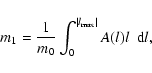 \begin{displaymath}m_1 = {1\over m_0} \int^{\vert l_{\rm max}\vert}_0 A(l)l~~ {\rm d}l,
\end{displaymath}
