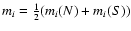 $m_i =
{1\over 2} (m_i(N)+m_i(S))$