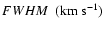 $FWHM~~({\rm {km~ s}^{-1}})$
