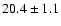 $20.4\pm1.1$
