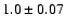 $1.0\pm0.07$
