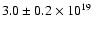 $3.0\pm0.2\times 10^{19}$