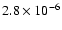 $2.8\times10^{-6}$