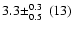 $3.3\!\pm_{0.5}^{0.3}~(13)$