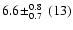 $6.6\!\pm_{0.7}^{0.8}~(13)$