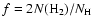 $f=2N({\rm H}_{2}) / N_{\rm H}$