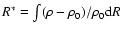 $R^*=\int(\rho-\rho_0)/\rho_0 {\rm d}R$