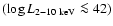$(\log L_{\rm 2-10~keV}\la42)$