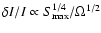 $\delta I/I \propto S^{1/4}_{\rm max}/\Omega^{1/2}$