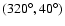 $(320^\circ ,40^\circ )$