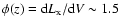 $\phi(z)={\rm d}L_{\rm
x}/{\rm d}V\sim 1.5$