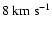 $8~{\rm km~s}^{-1}$