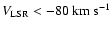 $V_{\rm LSR} < -80~{\rm km~s}^{-1}$