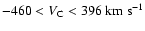 $-460 < V_{\rm C} <
396~{\rm km~s}^{-1}$