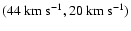 $(44~{\rm km~s}^{-1}, 20~{\rm km~s}^{-1})$